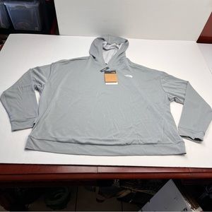 The North Face Womens 3X Wander Sun Pullover Hoodie Light Grey Gray Heather NEW
